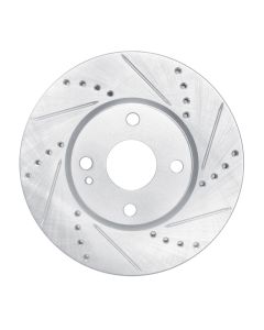 R1 16-25 Mazda 2 (Mexico) Front Right Drilled & Slotted Silver Brake Rotor - 631-91003R
