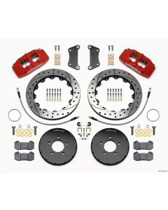 Wilwood Dynapro 6 Front Hat Kit 12.88in Drilled Red 2005-Up Mazda 3 w/ Lines - 140-13581-DR