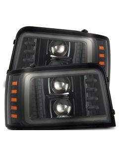 AlphaRex 92-96 Ford F-Series/Bronco PRO-Series Proj Headlights Alpha-Blk w/Seq. Sig & DRL - 880265