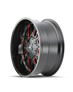 Mayhem 8107 Cogent 22x10 / 8x165.1 BP / -19mm Offset / 130.8mm Hub Black w/ Prism Red Wheel - 8107-22176BTR
