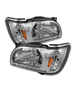 xTune Toyota Tacoma 01-04 1 Piece w/ Chrome Trim Corner Crystal Headlights HD-ON-TT01-1PC-LED-CC-C - 5056368