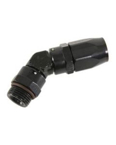 Fragola -6AN x 45 Degree x 3/4-16 (8) Hose End - Black - 184568-BL