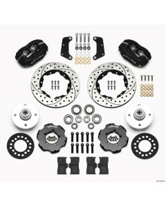 Wilwood Forged Dynalite Front Kit 10.75in Drilled Red 64-65 Mustang 6 Cylinder 4-lug - 140-12535-D