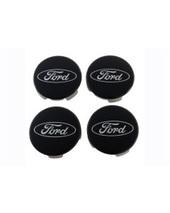 Ford Racing Black & Chrome Wheel Center Cap Kit