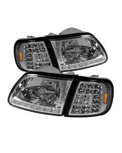 xTune Ford F150 97-03 Crystal Headlights w/ Clear LED Corners Chrome HD-ON-FF15097-LED-SET-C - 5014191