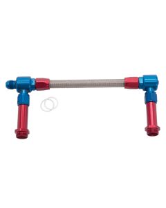 Russell Performance -8 AN to -8 AN ProFlex Holley 4150 Dual Inlet Carb Kit (Red/Blue) - 641150