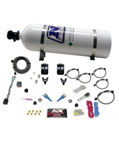 Nitrous Express 92-95 Dodge V8 TBI Dual Nozzle Nitrous Kit (50-125HP) w/15lb Bottle - 20213-15