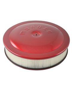 Moroso Racing Air Cleaner - 14in x 3in Filter - Aluminum - Red Powder Coat - 65905