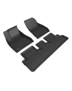 3D MAXpider 2024 Tesla Model 3 Kagu 1st & 2nd Row Floormat - Black - L1TL06901509