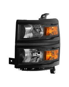 xTune Chevy Silverado 1500 14-15 (Non-HD) Driver Side Headlight Black - OEM Left HD-JH-CS14-OEBK-L - 9040108