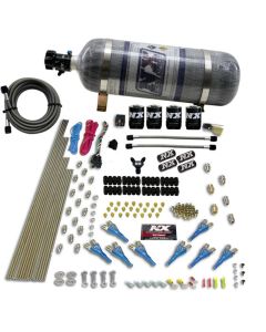 Nitrous Express 8 Cyl Shark Direct Port 4 Solenoids Nitrous Kit (200-600HP) w/Composite Bottle - 90006-12