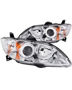 ANZO 2004-2008 Mazda 3 Projector Headlights w/ Halos Chrome - 121211