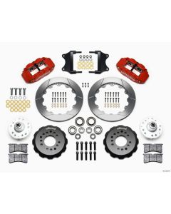 Wilwood Narrow Superlite 6R Front Hub Kit 12.88in Red Heidts Tri -5 2 inch Drop Spindle - 140-12307-R