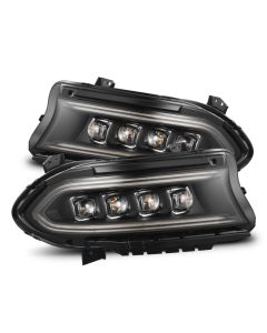 AlphaRex 15-23 Dodge Charger NOVA-Series LED Proj Headlights Blk w/Activtn Light & Seq.Sig / SB DRL - 880499