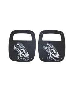 Fishbone Offroad Jeep Wrangler CJ YJ TJ Tail Light Covers - Black Textured Powdercoat - FB31044