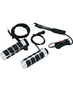Heated ISO Grips Chrome for Throttle-By-Wire - Kuryakyn