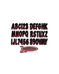 Hardline Boat Lettering Registration Kit 3 in. - 200 Burgundy/Black - RUBKG200