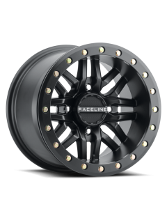 Raceline A91B Ryno 14x7in / 4x137 BP / 10mm Offset / 110.18mm Bore - Satin Black Beadlock Wheel - A91B-47037-52