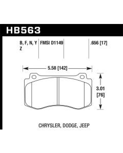 Hawk 12-20 Challenger/Charger 06-10 Grand Cherokee SRT8 DTC-60 Motorsports Front Brake Pads - HB563G.656
