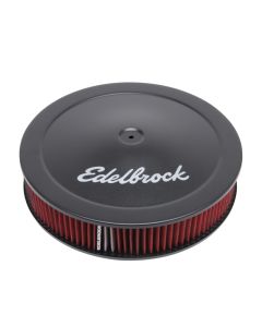 Edelbrock Air Cleaner Pro-Flo Series Round 14 In Diameter Cloth Element 3/8Indropped Base Black - 1225