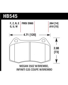 Hawk 04-09 Infiniti G35 3.5L Base Brembo Brakes OE Incl.Pin Clips Shims Front ER-1 Brake Pads - HB545D.564