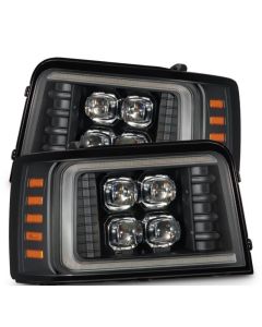 AlphaRex 92-96 Ford F-Series/Bronco NOVA-Series LED Proj Headlight Bk w/Actv Light SeqSig & SBDRL - 880299