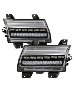 Spyder Jeep Wrangler 2018-2019 ( LED Model Only) LED Front Bumper Lights - Sequential Signal - Black - 5086808