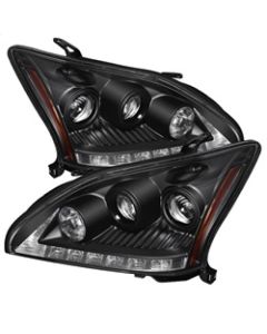 Spyder Lexus RX330 2004-2006 Projector Headlights Halogen Model- DRL LED Blk PRO-YD-LRX35004-DRL-BK - 5076779