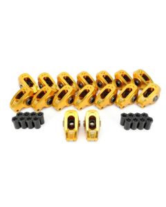 COMP Cams Ultra Gold Arc Pontiac V8 Rocker Arms, Steel, Gold Finish, 1.6 Ratio, Set of 16 - 19060-16