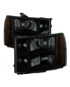 xTune GMC Sierra 07-13 Crystal Headlights Black Smoked HD-JH-GSIE07-AM-BSM - 9034763