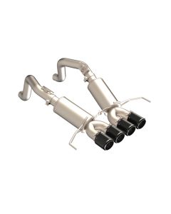 MBRP 3" T304 Stainless Steel Dual Exit Axle-Back Exhaust w/ Quad Carbon Fiber Tips Chevrolet Corvett
