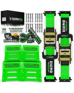 Rhino USA Utv Wheel Chock Tie-Down Kit (2-Wheel Kit) (Green) - RNO-CHOCK-SET