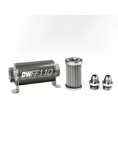 DeatschWerks -8AN, 5 micron, 110mm In-line fuel filter kit- DEAT-8-03-110-005K-8