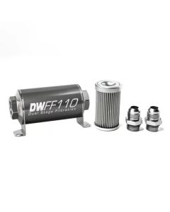 DeatschWerks -10AN 10 micron 110mm In-line fuel filter kit- DEAT-8-03-110-010K-10
