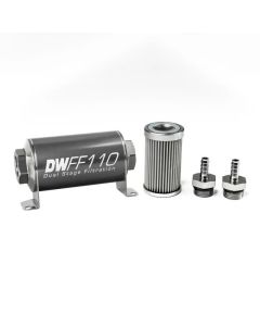 DeatschWerks 5/16 in 10 micron 110mm In-line fuel filter kit- DEAT-8-03-110-010K-516