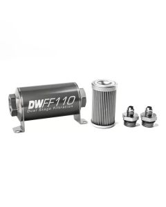 DeatschWerks -6AN 10 micron 110mm In-line fuel filter kit- DEAT-8-03-110-010K-6
