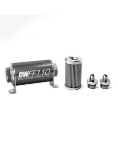 DeatschWerks -6AN, 100 micron, 110mm In-line fuel filter kit- DEAT-8-03-110-100K-6