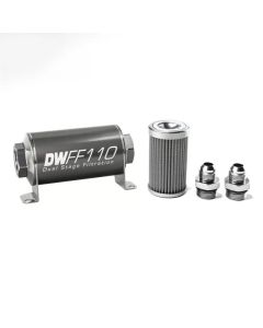 DeatschWerks -8AN 100 micron 110mm In-line fuel filter kit- DEAT-8-03-110-100K-8