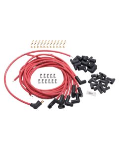 Edelbrock Spark Plug Wire Set Universal 90 Deg Boots 50 Ohm Resistance 8 65mm Red Wire (Set of 9) - 22711