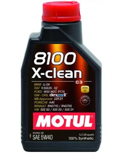 Motul 8100 X-CLEAN 5W40 - 1L - Synthetic Engine Oil- MOTU-102786