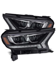 AlphaRex 19-21 Ford Ranger LUXX LED Proj Headlights Plank Style Black w/Seq Signal/DRL - 880122