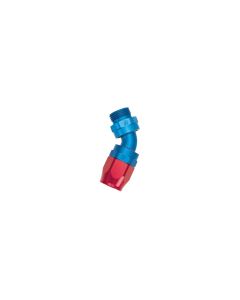 Russell Performance -10 AN Red/Blue 45 Degree Swivel Dry Sump Hose End (-8 Port 3/4in-16 Thread) - 612240