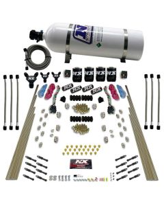 Nitrous Express 8 Cyl Dry Direct Port Dual Stage 4 Solenoids Nitrous Kit (200-600HP) w/15lb Bottle - 93106-15