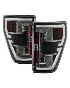 Spyder 21-23 Ford F150 (Halogen w/ Blind Spot) Full LED Tail Lights - Black (ALT-YD-FF15021HALBS-BK) - 5088789