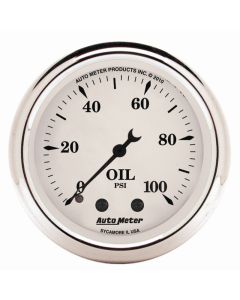 AutoMeter Gauge Oil Press 2-1/16in. 100PSI Mech Old Tyme White - 1621