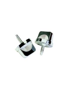 Kentrol 76-95 Jeep CJ/Wrangler YJ Windshield Knobs Pair - Polished Silver - 30510