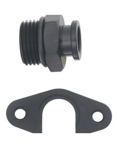 DeatschWerks 8AN ORB to Polaris RZR Turbo OE Regulator Adapter - Anodized Matte Black - 6-02-0140-B
