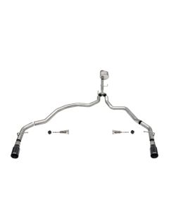 Corsa 2021-2024 Ford F-150 Regular Cab/6.5in Bed 5.0L V8 Xtreme Cat-Back Dual Rear Exit-Black PVD - 21143BLK