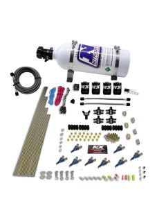 Nitrous Express 8 Cyl Piranha Direct Port 4 Solenoids Nitrous Kit (200-500HP) w/5lb Bottle - 80001-05