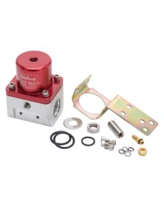 Edelbrock Fuel Pressure Regulator Carbureted 180 GPH 5-10 PSI -10 In/Out -6 Return Red/Clear - 174051
